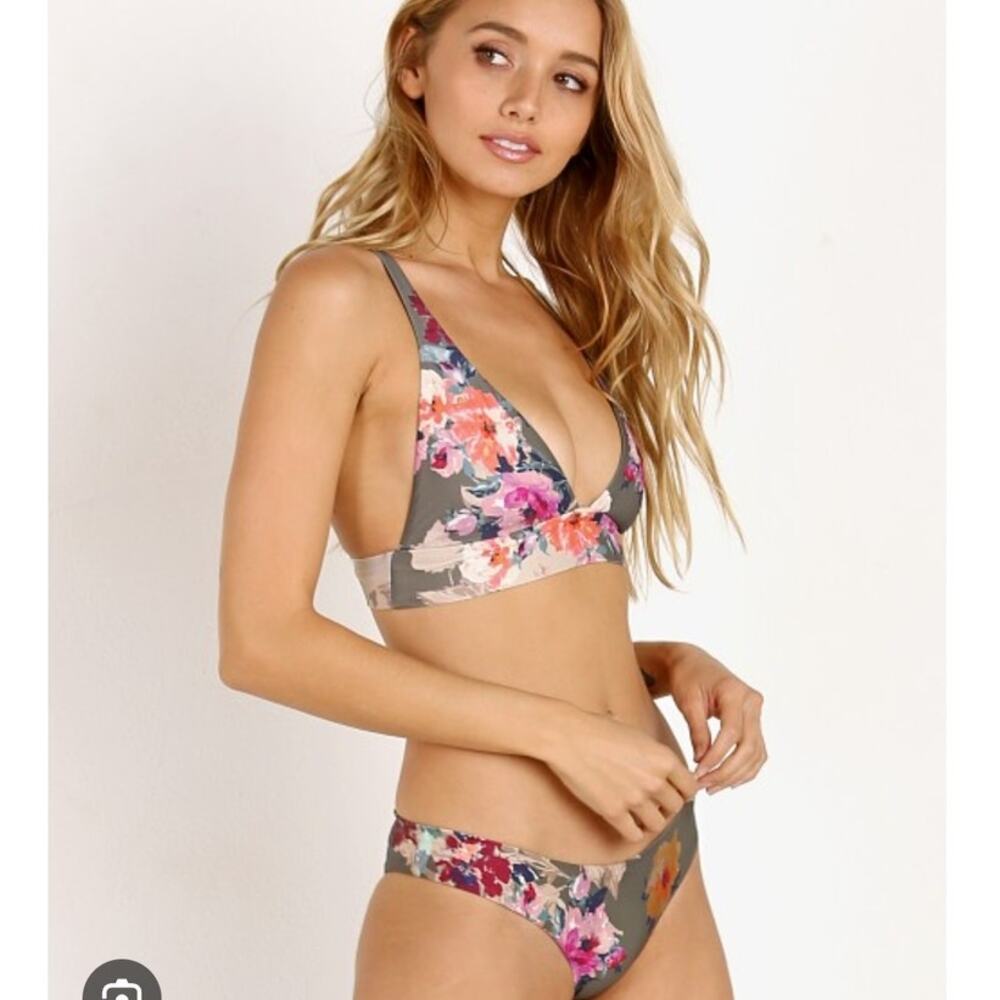 Boys + Arrows Fillis Bikini Top Darling Floral Triangle Swim Large Boho Bohemian